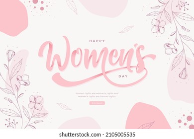 happy women's day with aesthetic background