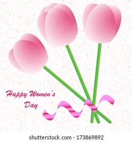 Happy Women's Day background on the white phone