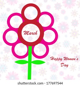 Happy Women's Day background on the white phone with flowers