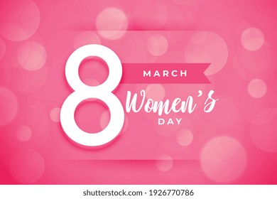 happy womens day background in pink color