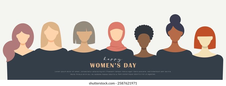 Happy Women's Day Background. Vector Illustration.