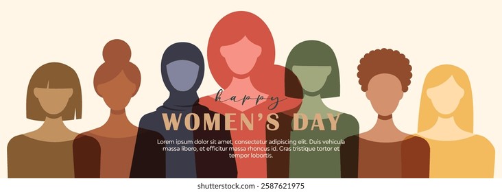 Happy Women's Day Background. Vector Illustration.