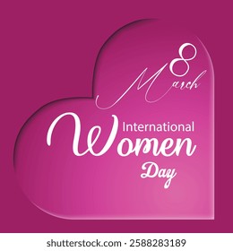 Happy Women's Day banner with beautiful woman . 8 March vector banner template with pretty girl and lettering.