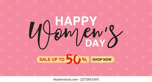 Happy women's day banner, international women day sale