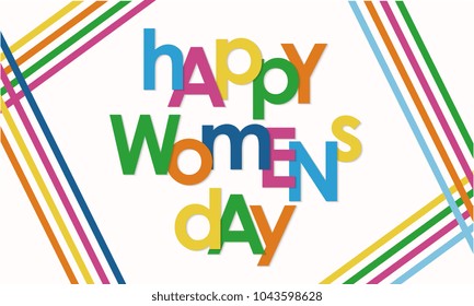 Happy womens day banner with lines