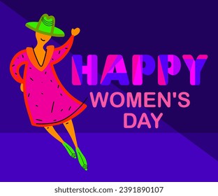 Happy Women's Day banner. A postcard for a women's holiday, March 8. Vector