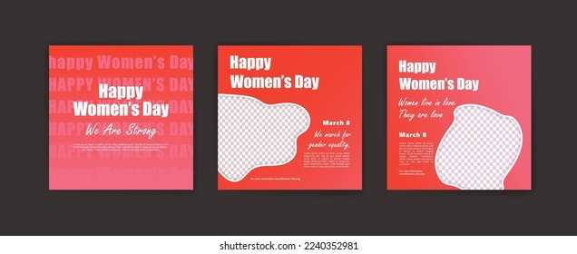 Happy Women's Day banner. Social media post template for Celebrating Happy Women's Day. - Shutterstock ID 2240352981