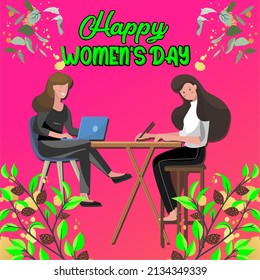 happy women's day banner vector