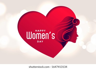 happy womens day beart and face poster design