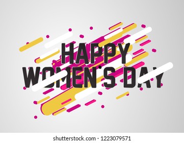 happy women's day, beautiful greeting card background or banner with winter sport theme. vector