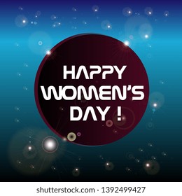 happy women's day, beautiful greeting card background or banner with space and star party theme