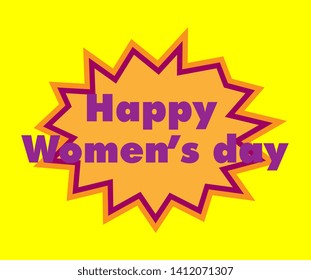 happy women's day, Beautiful greeting card poster with pop art calligraphy text