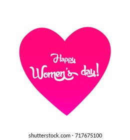 Happy Women's Day, Beautiful greeting card poster with calligraphy text