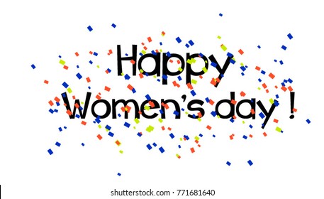 Happy Women's Day, Beautiful greeting card poster with calligraphy text for party