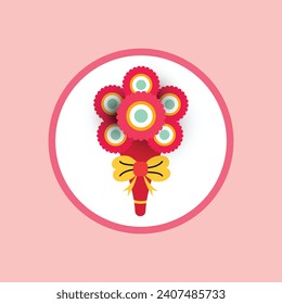 Happy women's day. Beautiful wedding bouquet isolated on background in a flat style. Wedding flat flowers congratulation card isolated.