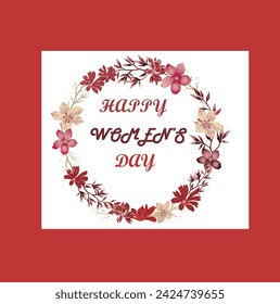 Happy Women's Day Benner With White and Red Color