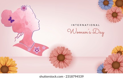 Happy womens day butterfly flower eight march vector