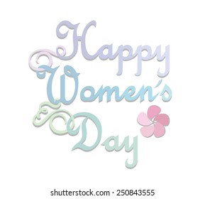 Happy Women's Day calligraphic design.