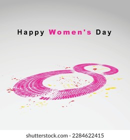 happy women's day car concept tire mark 8 march
