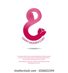 Happy Women's day card with design and light background