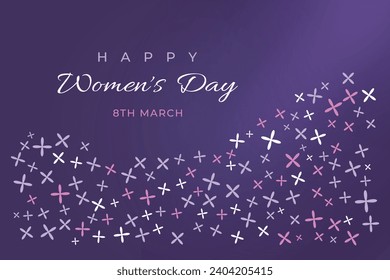 Happy women's day card design with colorful flowers