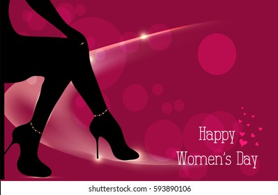 Happy women's day card design with abstract background