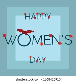 Happy Womens Day Card With A Hair Bun - Vector