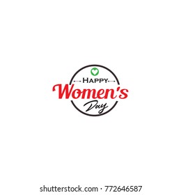 Happy Women's Day card, typography poster with modern calligraphy. Retro vintage style. Vector Illustration