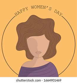 Happy womens day card with a woman icon - Vector