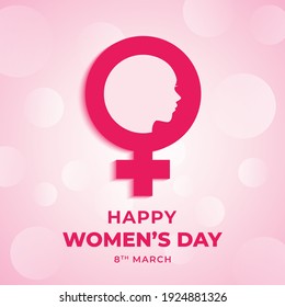 Happy women's day celebration with female symbol concept design background