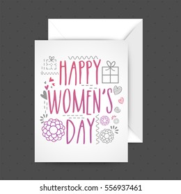 Happy Women's Day celebration greeting card design.