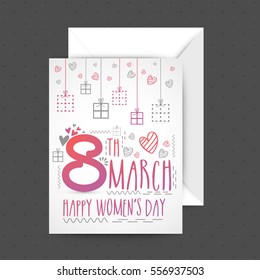 Happy Women's Day celebration greeting card design.