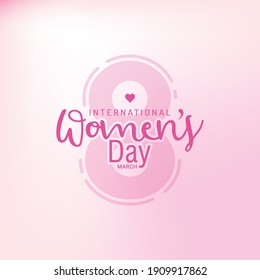 Happy women's day celebrations on March 8 with text stylish vector illustration