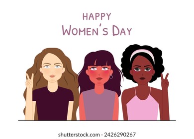 Happy womens day character illustration