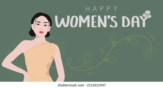 Happy women's day. Chinese woman. Greeting card