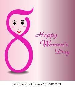 Happy  Women's  Day concept art abstract  numeric design  - vector illustration