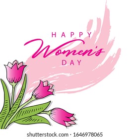 Happy Women's day concept with tulips flower.   March 8.