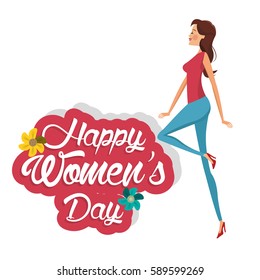 happy womens day cute girl