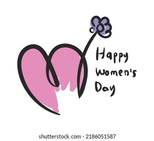 happy women's day, design abstract sketch. vector illustration