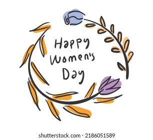 happy women's day, design abstract sketch. vector illustration