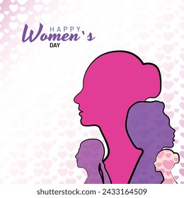 Happy Women's Day design concept, For Social Media post 