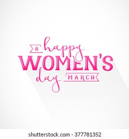 Happy Women's Day Design Element for Greeting Cards. Vector Illustration.