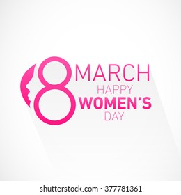 Happy Women's Day Design Element for Greeting Cards. Vector Illustration.