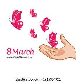 Happy Women's Day Design Elements. International women's day icon. Minimalistic design for international women's day concept.Vector illustration.