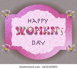 Happy women's day design. Graphic vector illustration. Happy March 8th for all mowen of the world. Background for print. Beautiful and cute women's day illustration.