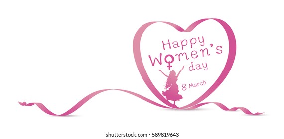 Happy womens day design on white background