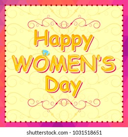 Happy Women's Day elegence greeting for 8th March celebration. Vector illustration