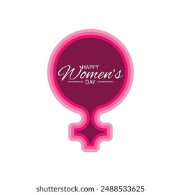 Happy Women's Day female sign design isolated on white