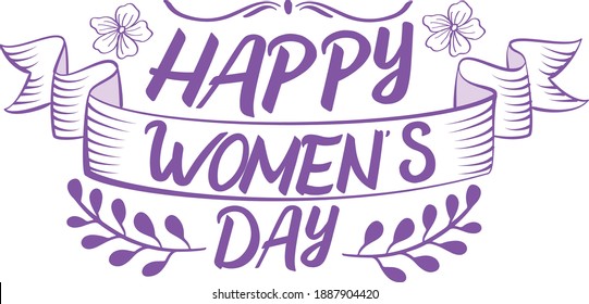 Happy women's day festival typography Design