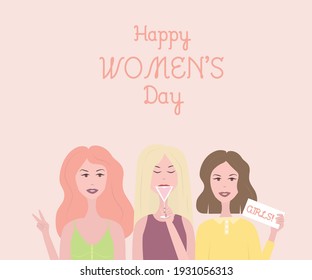 happy women's day  flat illustration